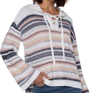 LIVERPOOL DROP SHOULDER PULLOVER SWEATER W/ HOOD